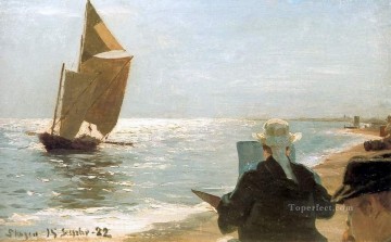 Peder Severin Kroyer Painting - Pintores en la playa 1892 Peder Severin Kroyer